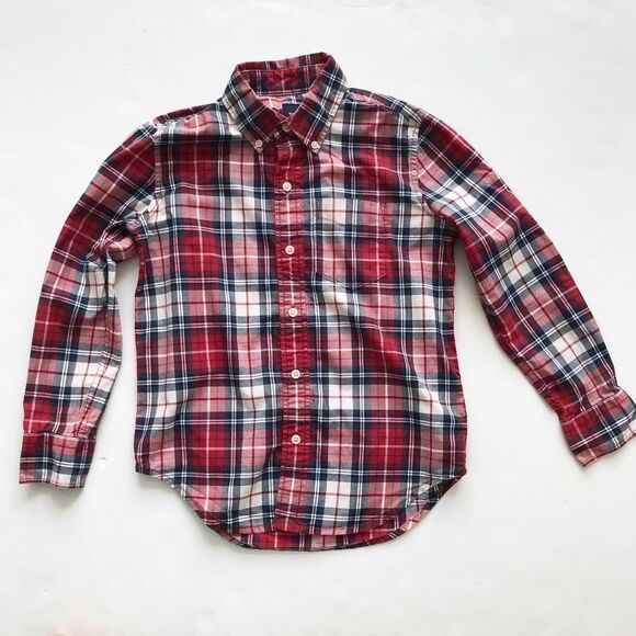 Gap kids red/navy/white button down VGUC M(8Y) - Picture 1 of 2